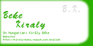 beke kiraly business card