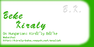 beke kiraly business card